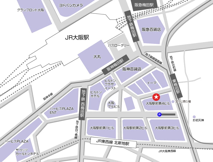 大阪デンタルクリニック周辺マップ